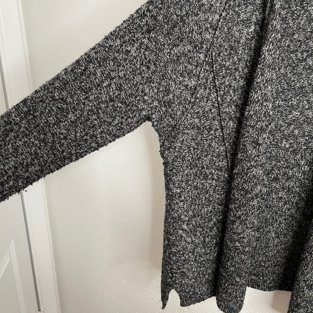 Pure Jill J. Jill Womens 1X Cardigan Sweater Black White Marled Open Front‎ Plus - Picture 2 of 5